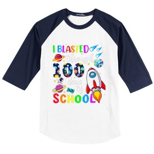 I Blasted Through 100 Days Of School 100th Day Teacher Baseball Sleeve Shirt