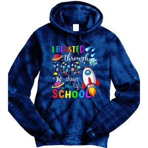 I Blasted Through 100 Days Of School 100th Day Teacher Tie Dye Hoodie