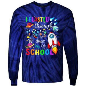 I Blasted Through 100 Days Of School 100th Day Teacher Tie-Dye Long Sleeve Shirt