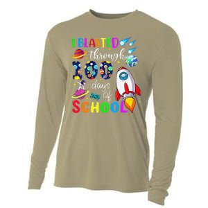 I Blasted Through 100 Days Of School 100th Day Teacher Cooling Performance Long Sleeve Crew