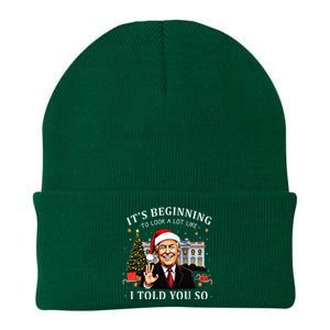 ItS Beginning To Look A Lot Like I Told You So Santa Trump Knit Cap Winter Beanie