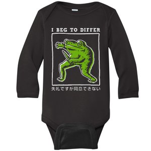 I Beg To Differ Frog Japanese Baby Long Sleeve Bodysuit