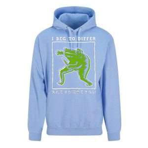 I Beg To Differ Frog Japanese Unisex Surf Hoodie