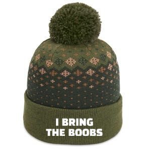 I Bring The Boobs The Baniff Cuffed Pom Beanie