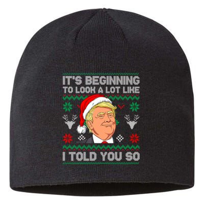 ItS Beginning To Look A Lot Like I Told You So Trump 2024 Xmas Christmas Sustainable Beanie