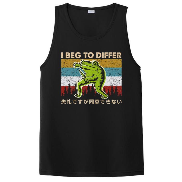 I Beg To Differ Frog Japanese Amphibian Frog Humor Joke PosiCharge Competitor Tank