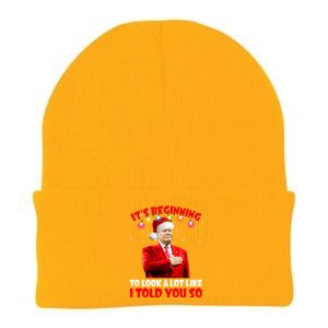 It's Beginning To Look A Lot Like I Told You So Trump Xmas Funny Gift Knit Cap Winter Beanie