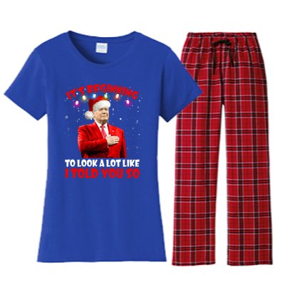 It's Beginning To Look A Lot Like I Told You So Trump Xmas Funny Gift Women's Flannel Pajama Set