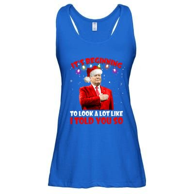 It's Beginning To Look A Lot Like I Told You So Trump Xmas Funny Gift Ladies Essential Flowy Tank