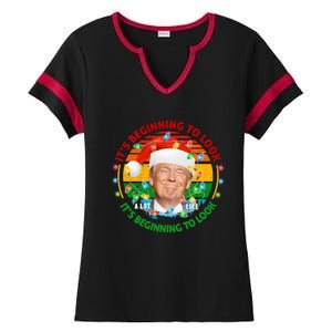 It's Beginning To Look A Lot Like I Told You So Trump Xmas Cute Gift Ladies Halftime Notch Neck Tee