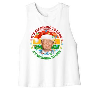 It's Beginning To Look A Lot Like I Told You So Trump Xmas Cute Gift Women's Racerback Cropped Tank