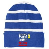 Israel Bring Them Back Home Now Striped Beanie with Solid Band