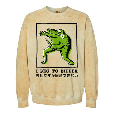 I Beg To Differ Frog Japanese Colorblast Crewneck Sweatshirt