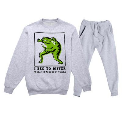 I Beg To Differ Frog Japanese Premium Crewneck Sweatsuit Set