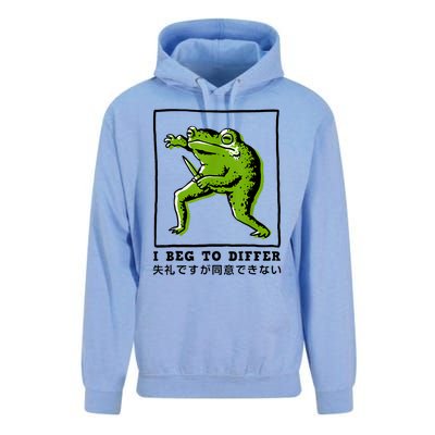 I Beg To Differ Frog Japanese Unisex Surf Hoodie