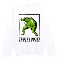 I Beg To Differ Frog Japanese Premium Crewneck Sweatshirt