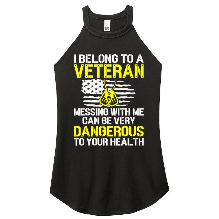 I Belong To A Veteran Funny VeteranS Wife Husband Spouse Women's Perfect Tri Rocker Tank