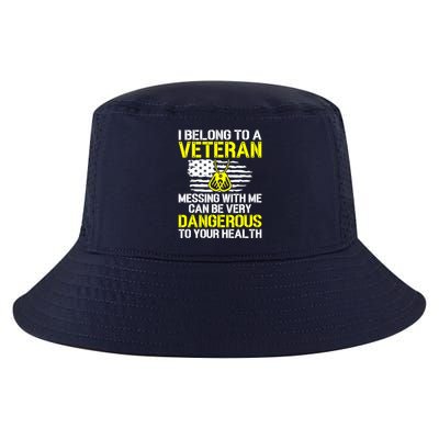 I Belong To A Veteran Funny VeteranS Wife Husband Spouse Cool Comfort Performance Bucket Hat