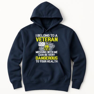 I Belong To A Veteran Funny VeteranS Wife Husband Spouse Hoodie