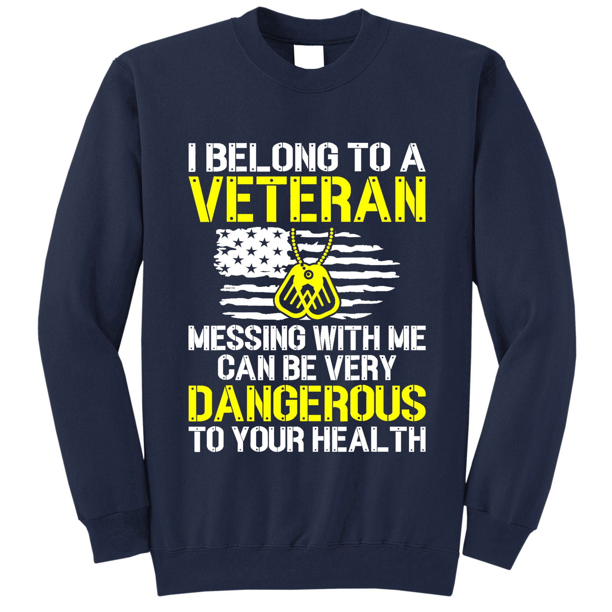 I Belong To A Veteran Funny VeteranS Wife Husband Spouse Tall Sweatshirt