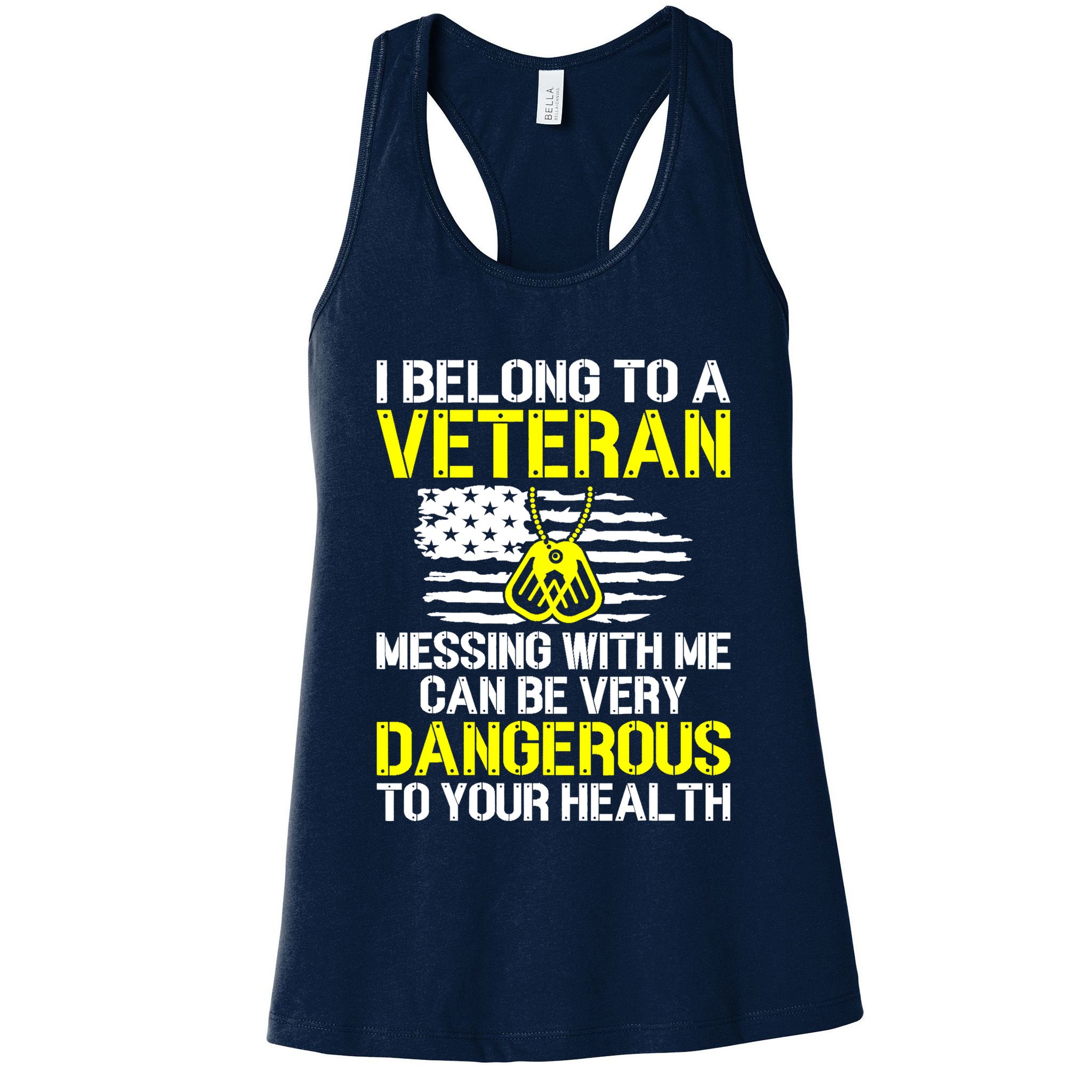 I Belong To A Veteran Funny VeteranS Wife Husband Spouse Womens Tank Top