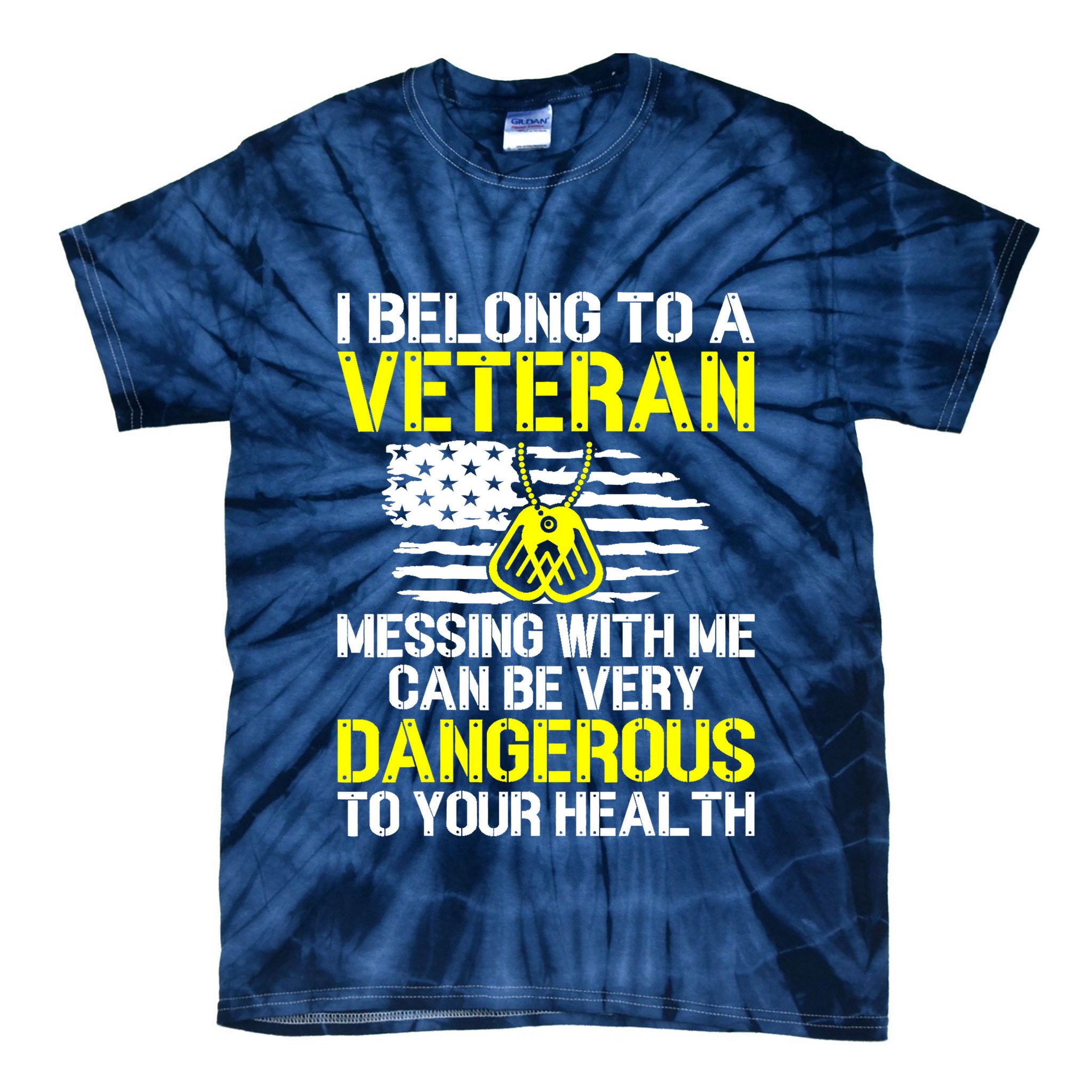 I Belong To A Veteran Funny VeteranS Wife Husband Spouse Tie-Dye T-Shirt