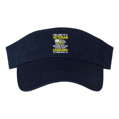I Belong To A Veteran Funny VeteranS Wife Husband Spouse Visor