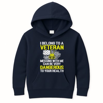 I Belong To A Veteran Funny VeteranS Wife Husband Spouse Kids Hoodie