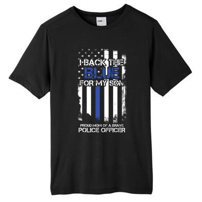 I Back The Blue For My Son Proud Mom Of A Police Officer Tall Fusion ChromaSoft Performance T-Shirt