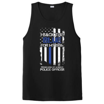 I Back The Blue For My Son Proud Mom Of A Police Officer PosiCharge Competitor Tank