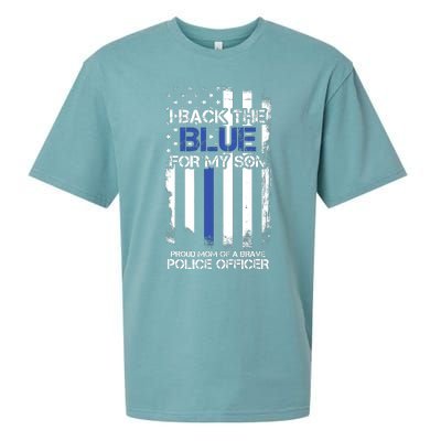 I Back The Blue For My Son Proud Mom Of A Police Officer Sueded Cloud Jersey T-Shirt