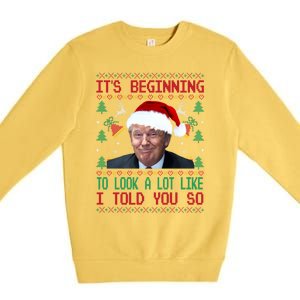 It's Beginning To Look A Lot Like I Told You So Trump Xmas Cool Gift Premium Crewneck Sweatshirt