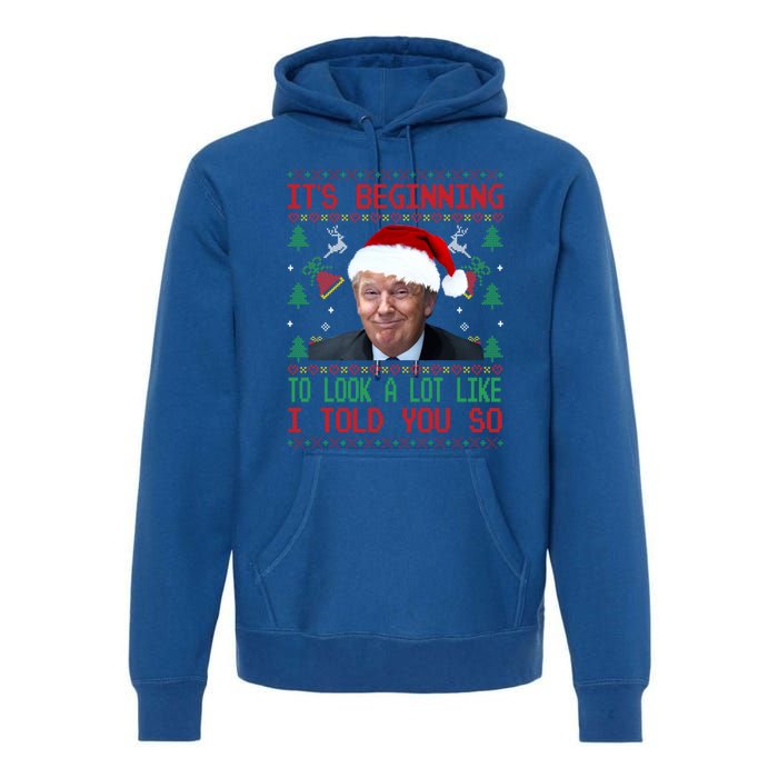 It's Beginning To Look A Lot Like I Told You So Trump Xmas Cool Gift Premium Hoodie