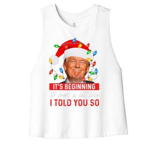 ItS Beginning To Look A Lot Like I Told You So Trump Xmas Women's Racerback Cropped Tank