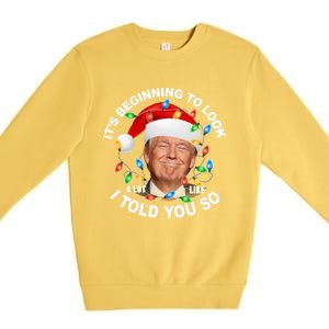 It's Beginning To Look A Lot Like I Told You So Trump Xmas Cute Gift Premium Crewneck Sweatshirt