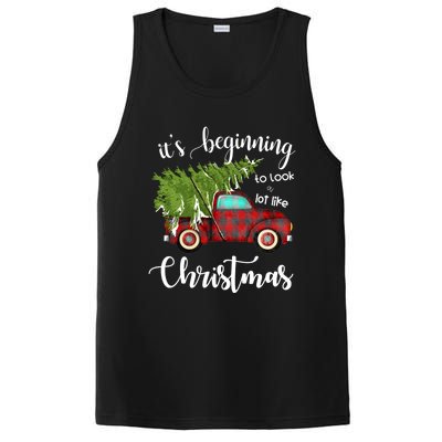 Its Beginning To Look A Lot Like Christmas Vintage Truck Gift PosiCharge Competitor Tank