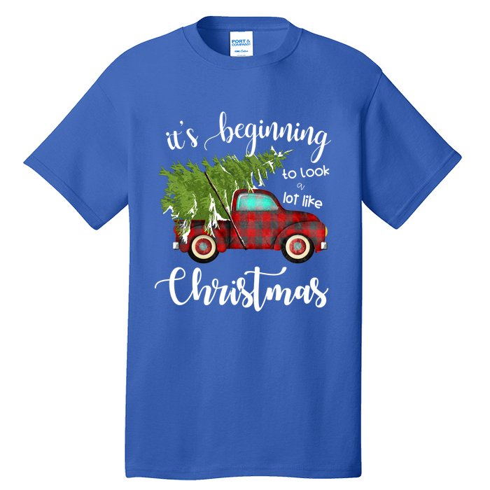 Its Beginning To Look A Lot Like Christmas Vintage Truck Gift Tall T-Shirt