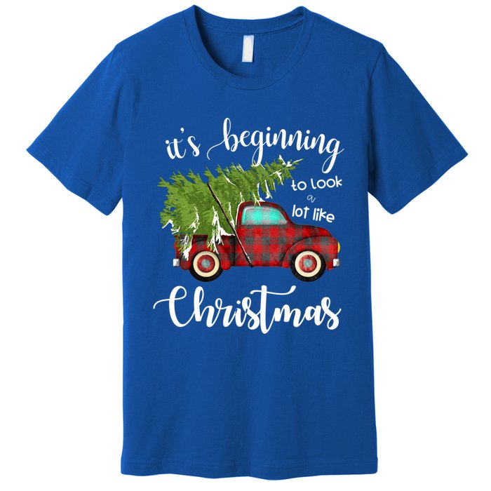 Its Beginning To Look A Lot Like Christmas Vintage Truck Gift Premium T-Shirt