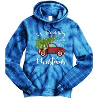 Its Beginning To Look A Lot Like Christmas Vintage Truck Gift Tie Dye Hoodie