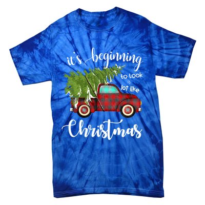 Its Beginning To Look A Lot Like Christmas Vintage Truck Gift Tie-Dye T-Shirt