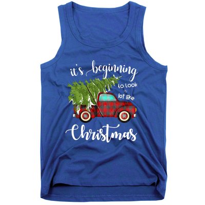 Its Beginning To Look A Lot Like Christmas Vintage Truck Gift Tank Top