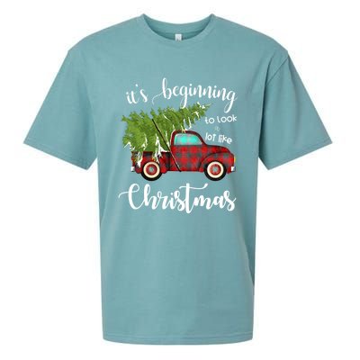 Its Beginning To Look A Lot Like Christmas Vintage Truck Gift Sueded Cloud Jersey T-Shirt