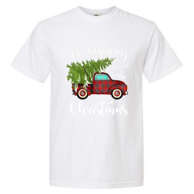 Its Beginning To Look A Lot Like Christmas Vintage Truck Gift Garment-Dyed Heavyweight T-Shirt