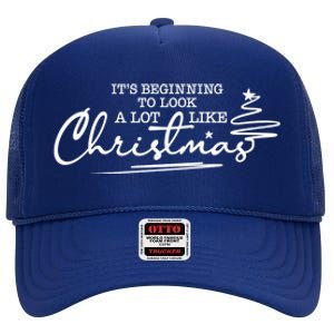 It’S Beginning To Look A Lot Like Christmas High Crown Mesh Back Trucker Hat