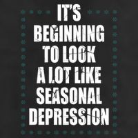 Its Beginning To Look A Lot Like Seasonal Depression Funny Winter 7 Panel Mesh Trucker Snapback Hat