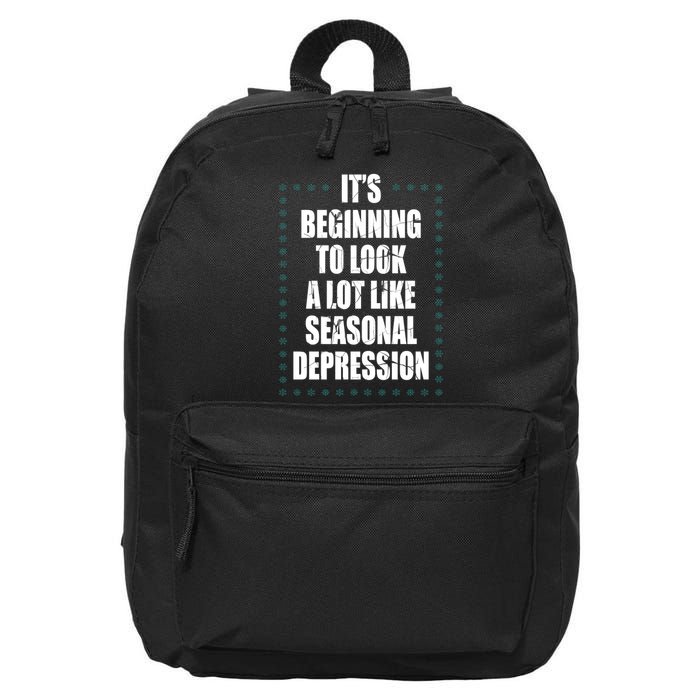 Its Beginning To Look A Lot Like Seasonal Depression Funny Winter 16 in Basic Backpack