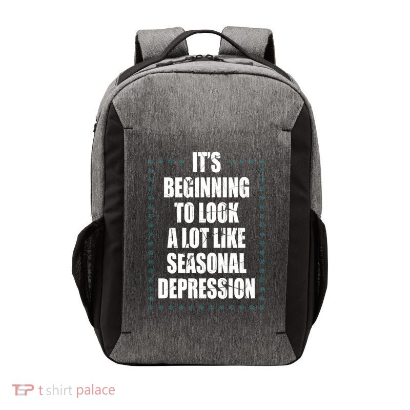 Its Beginning To Look A Lot Like Seasonal Depression Funny Winter Vector Backpack