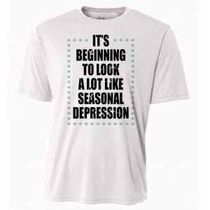 Its Beginning To Look A Lot Like Seasonal Depression Funny Winter Cooling Performance Crew T-Shirt