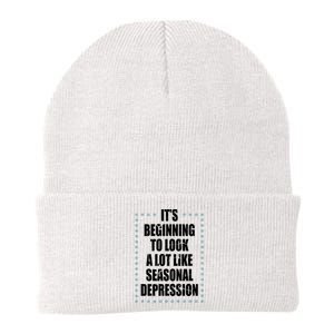 Its Beginning To Look A Lot Like Seasonal Depression Funny Winter Knit Cap Winter Beanie