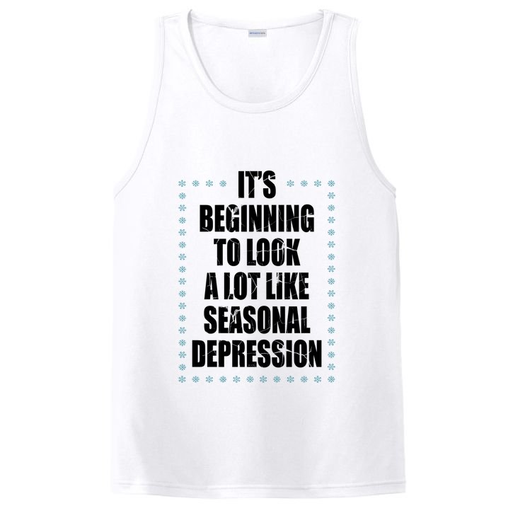 Its Beginning To Look A Lot Like Seasonal Depression Funny Winter PosiCharge Competitor Tank